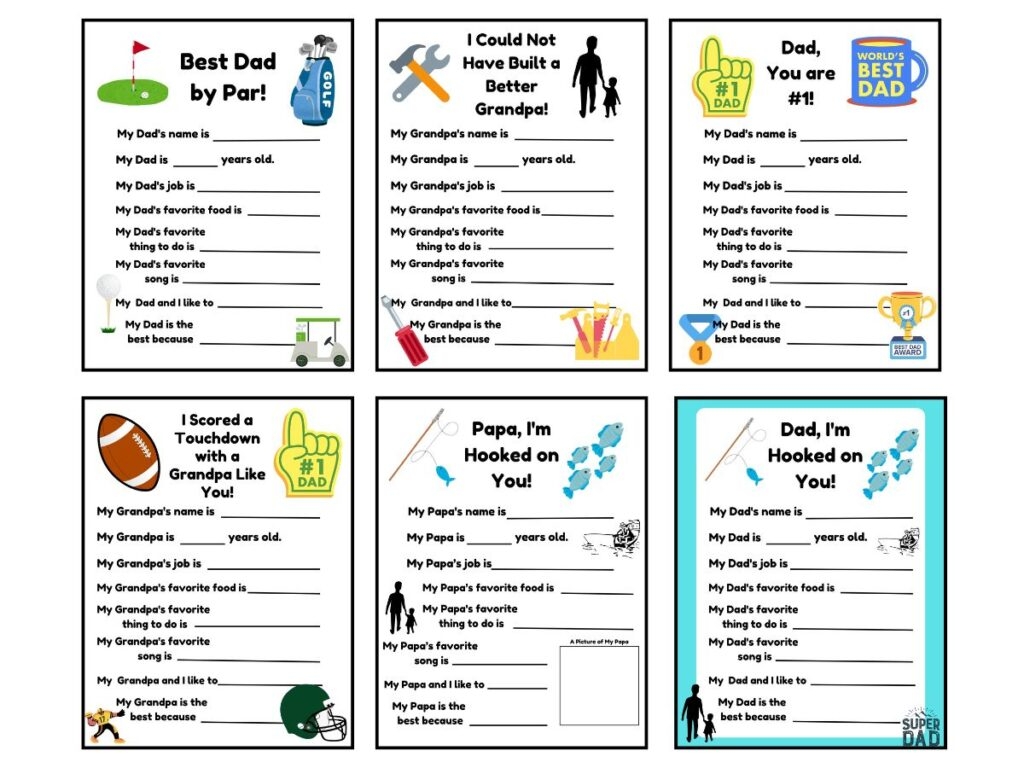 Father's Day Questionnaire Free Printable
