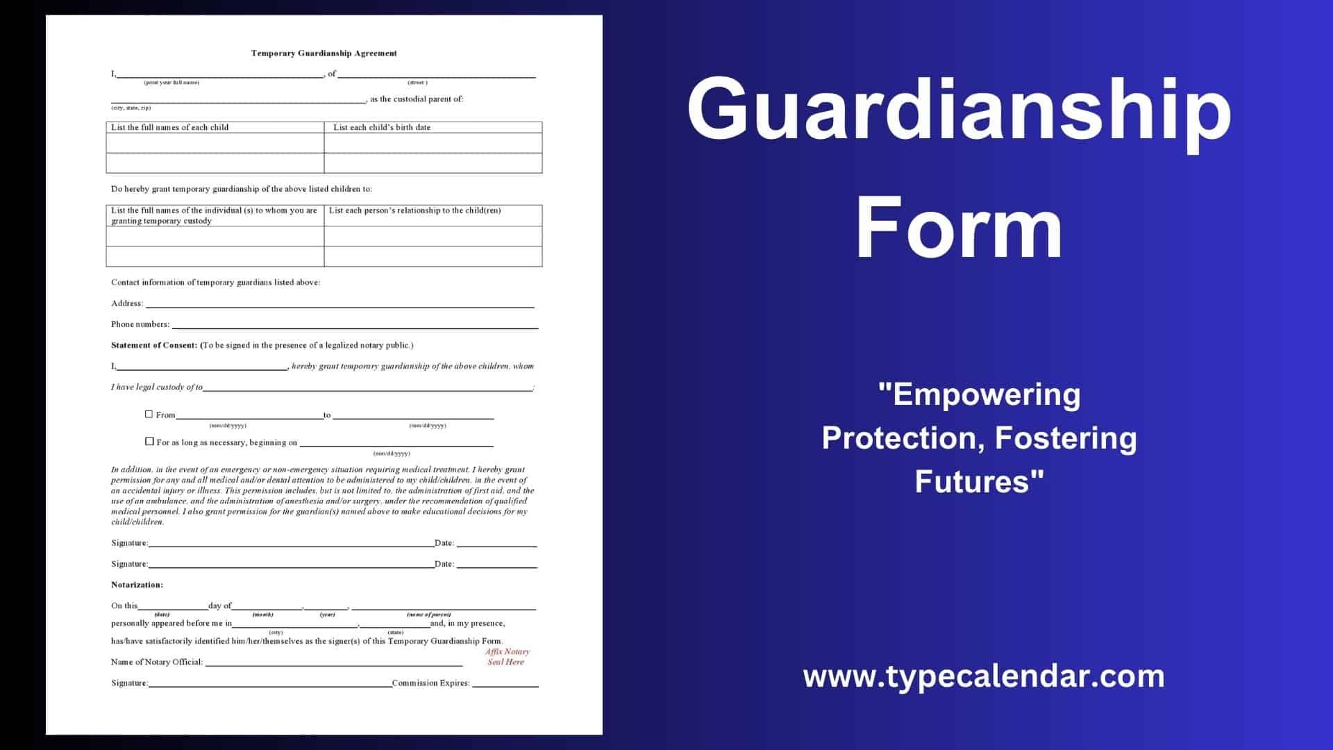 Free Printable Child Guardianship Forms