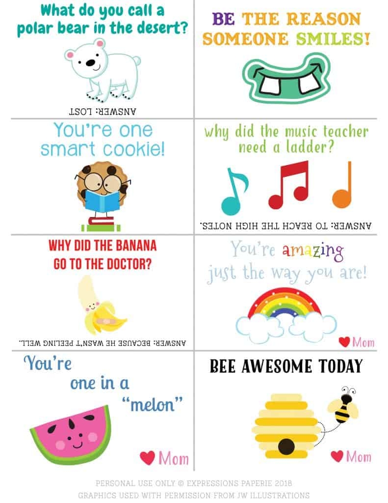 Free Printable Lunch Notes Printable Party Favors
