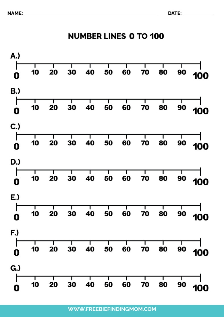 Free Printable Number Line