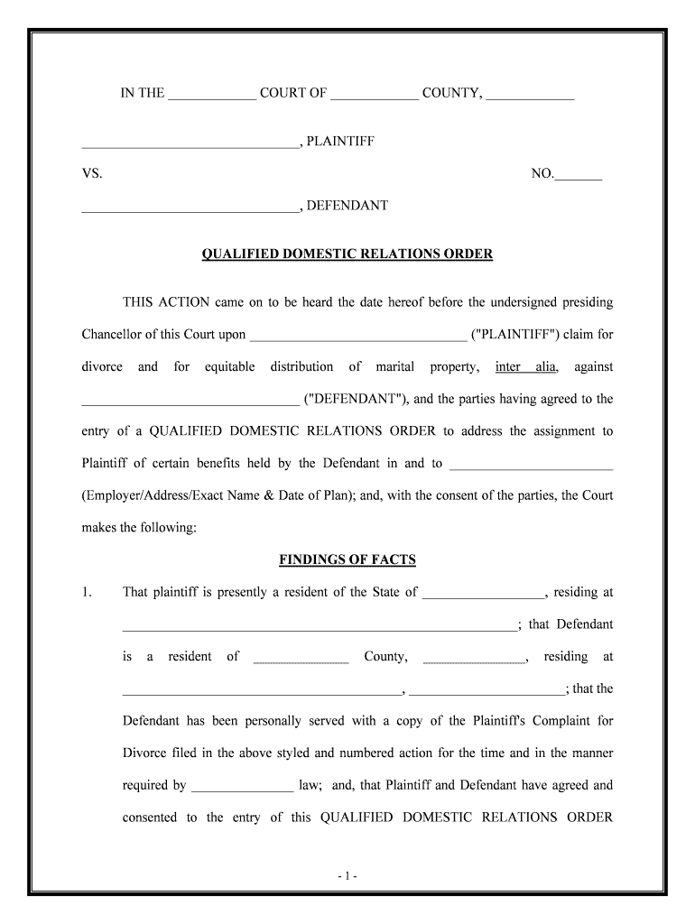 Free Printable Qdro Forms Fill Out Sign Online DocHub