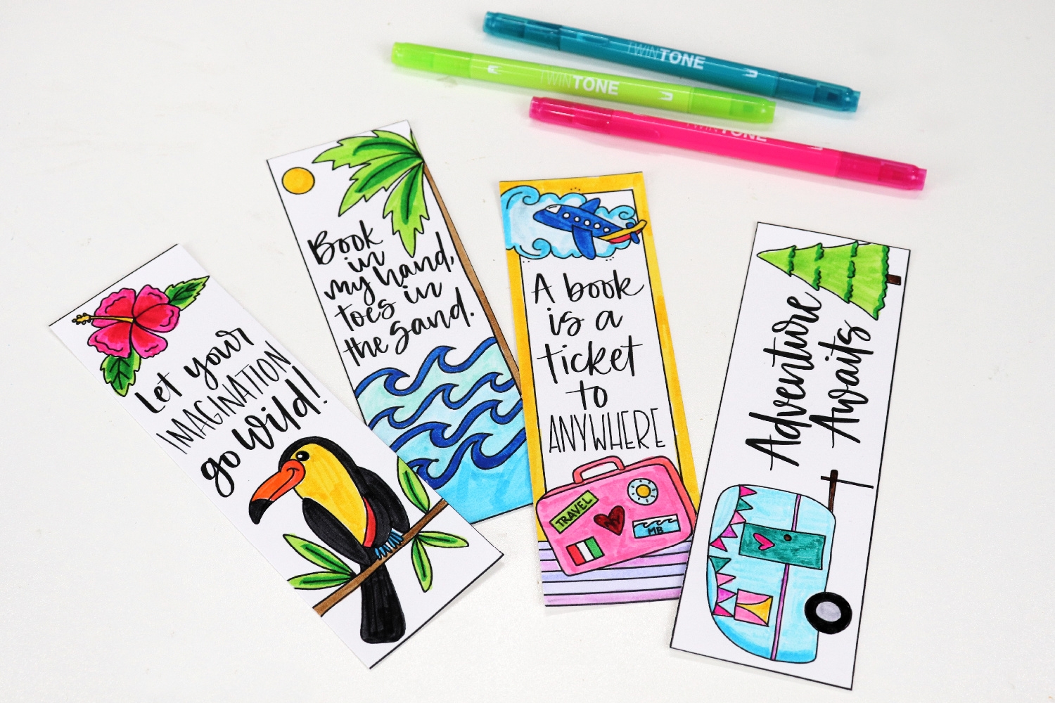 Free Printable Summer Adventure Bookmarks Tombow USA Blog
