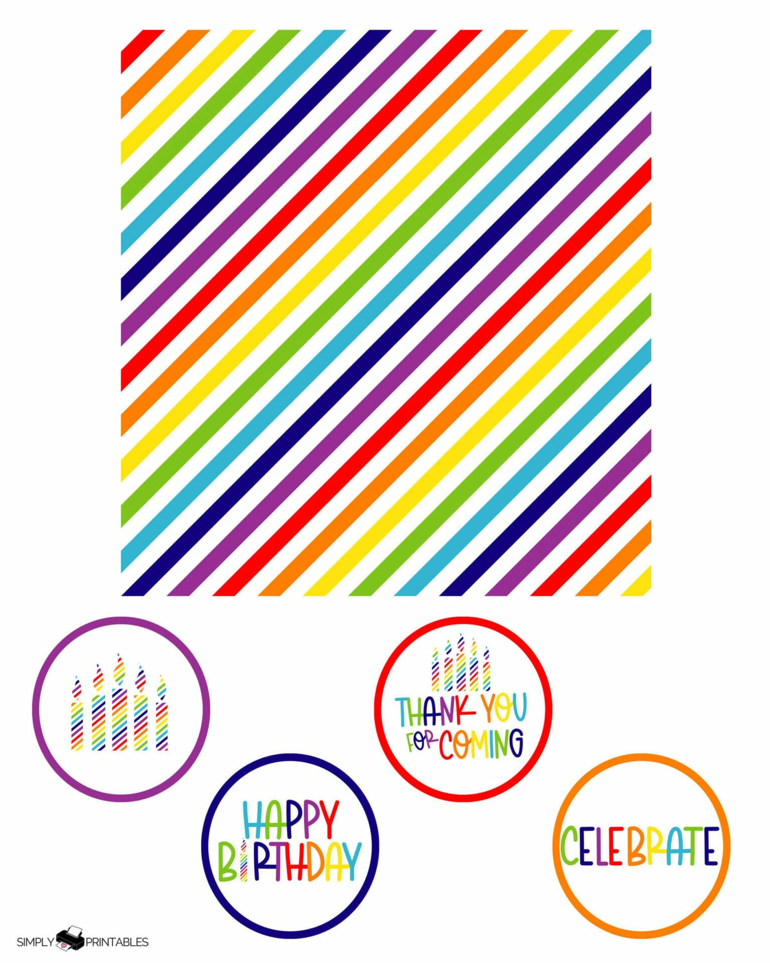 Rainbow Party Free Printables