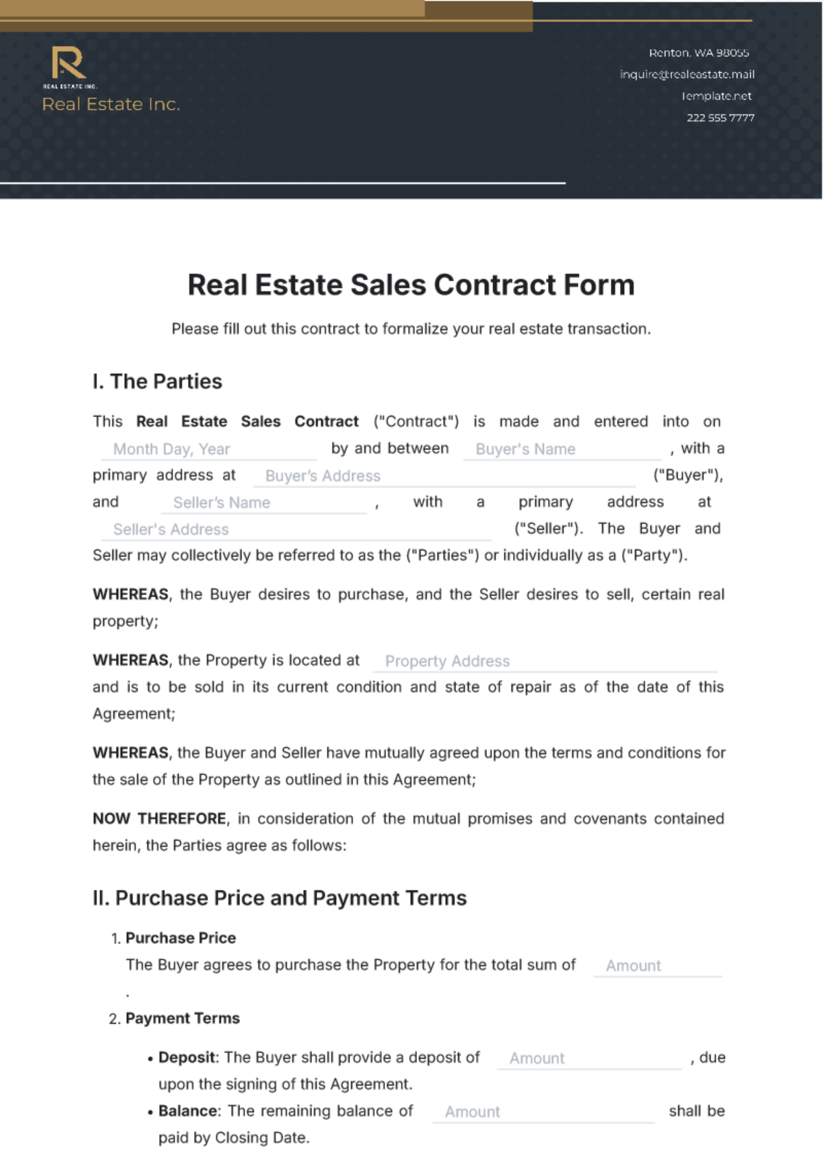 Free Real Estate Form Templates To Edit Online