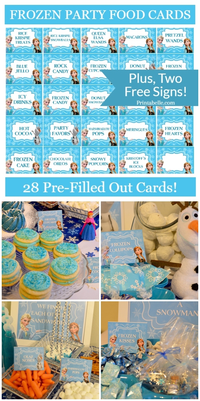 Frozen Party Food Labels Free Printable