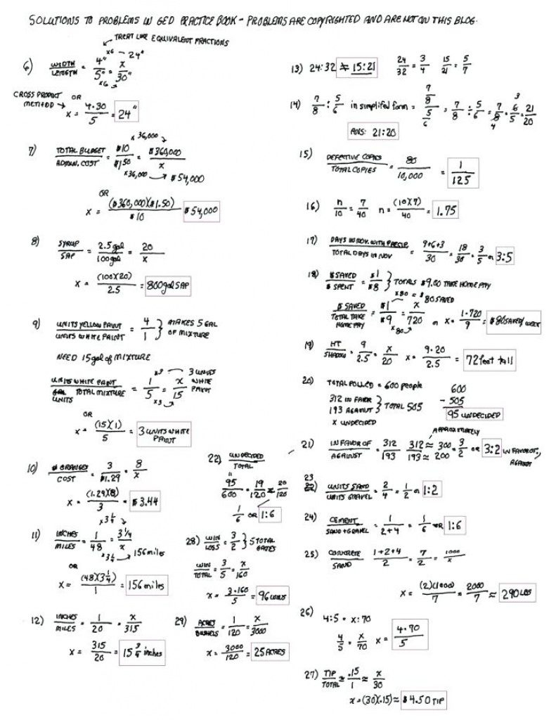 Ged Math Practice Test Free Printable