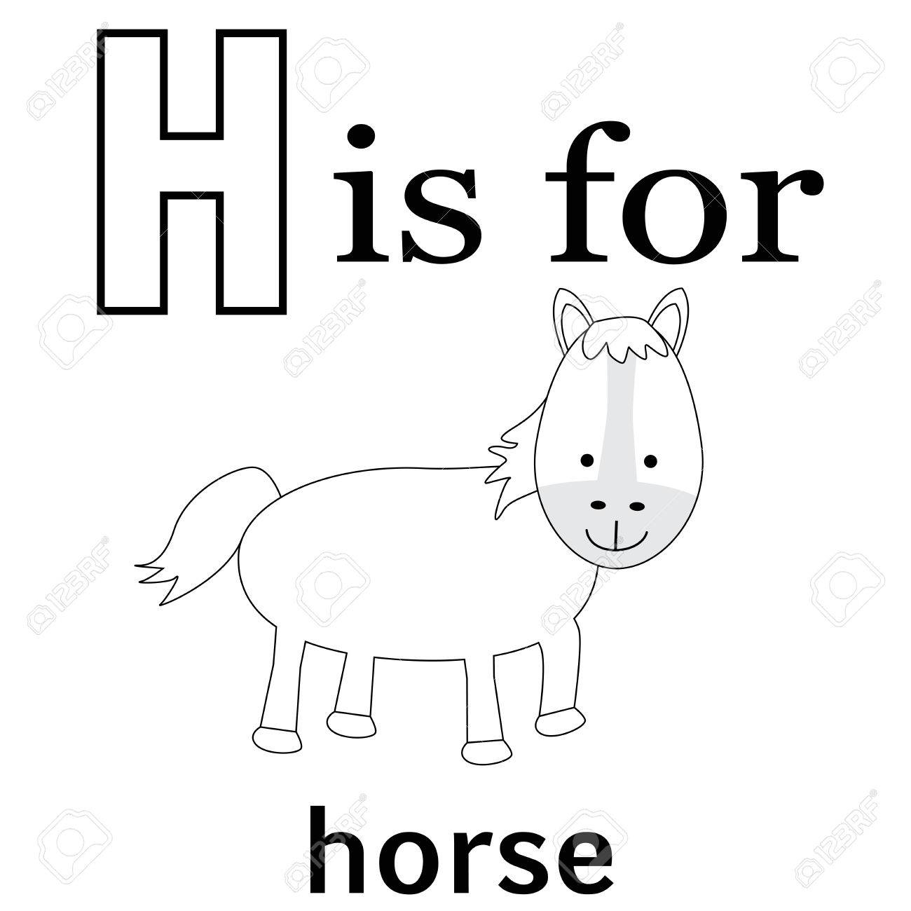 H Is For Horse Coloring Page Royalty Free SVG Cliparts Vectors And Stock Illustration Image 59404183 