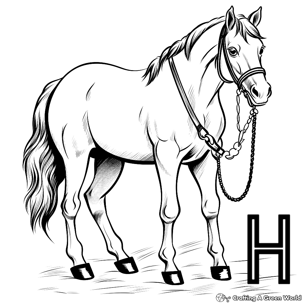 H Is For Horse Coloring Pages Free Printable 