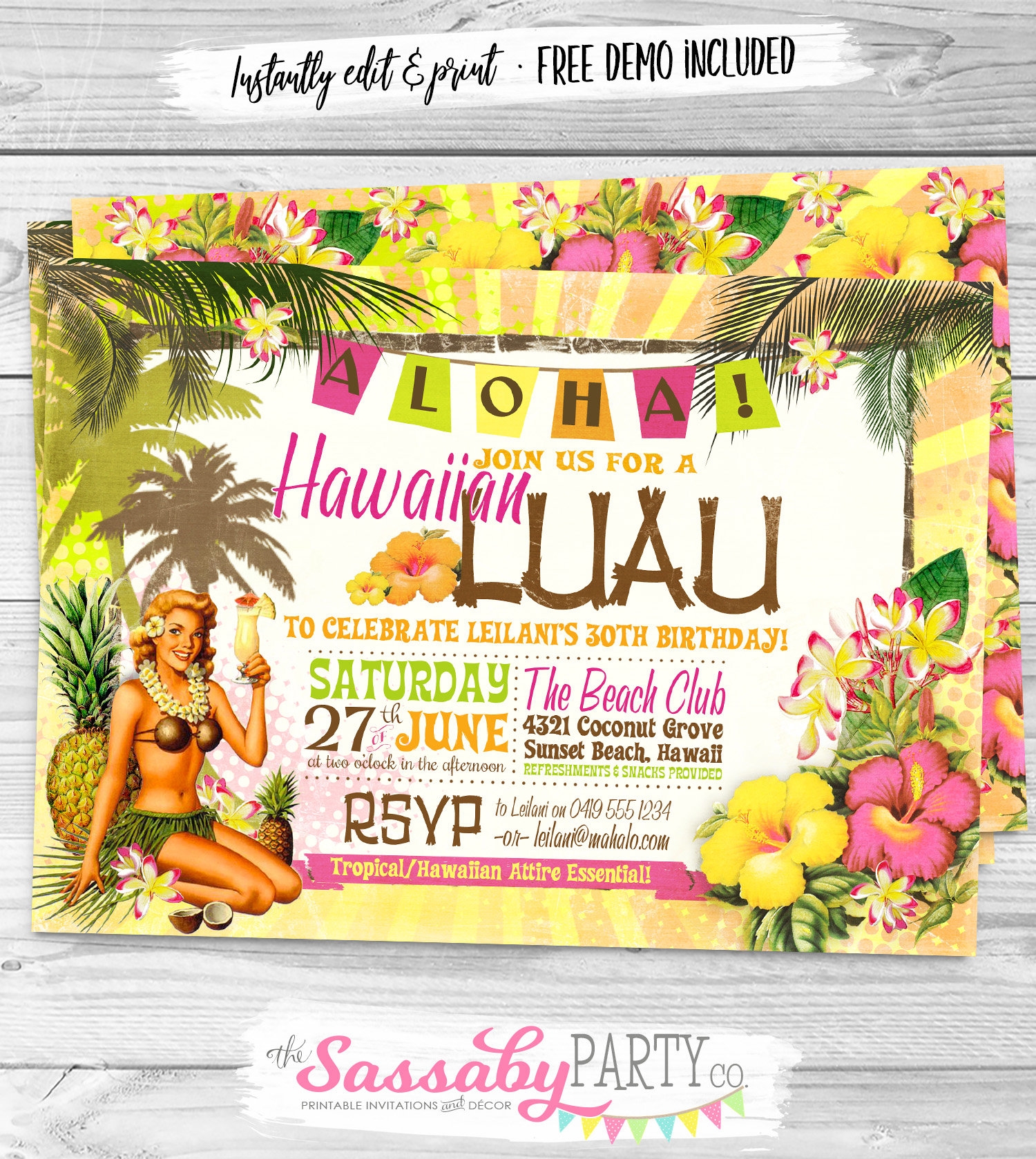 Free Printable Invitations Hawaii