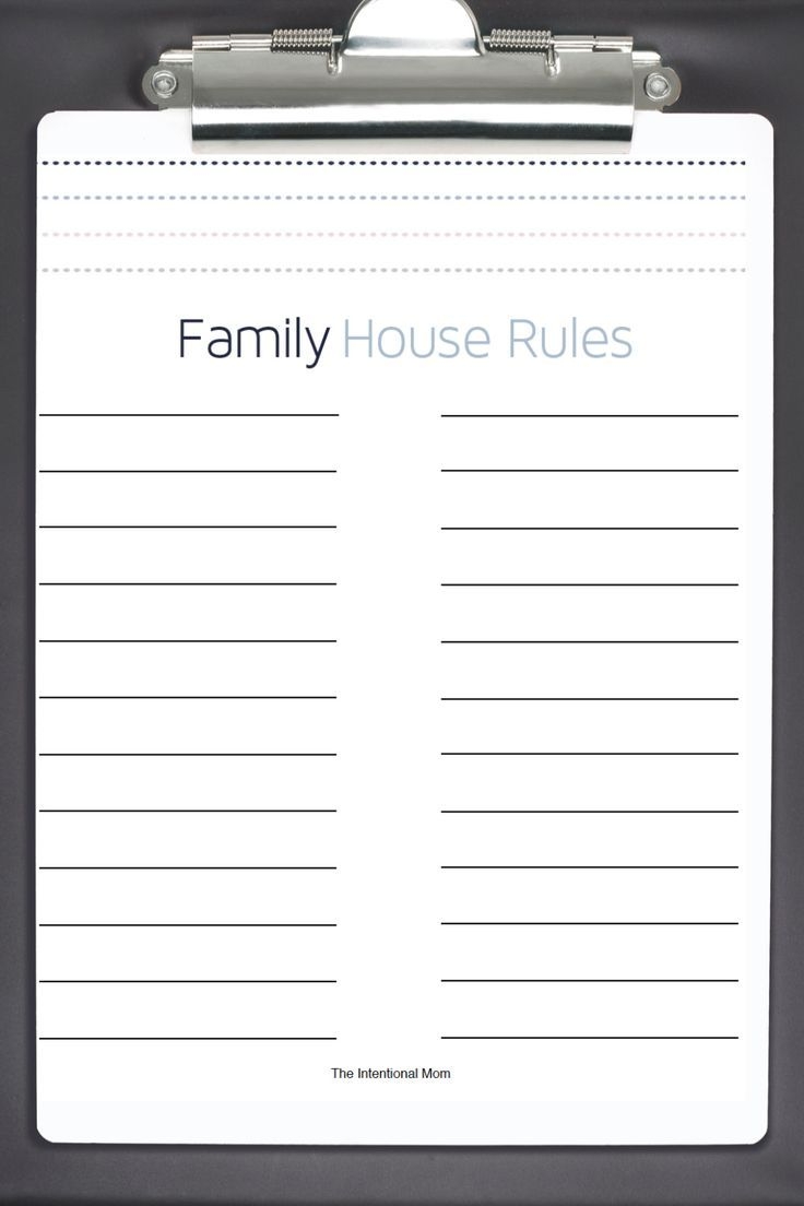 Free Printable House Rules Chart