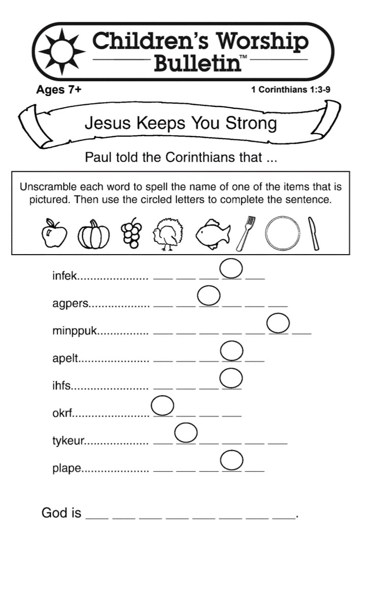 Jesus Keeps You Strong Children s Bulletin