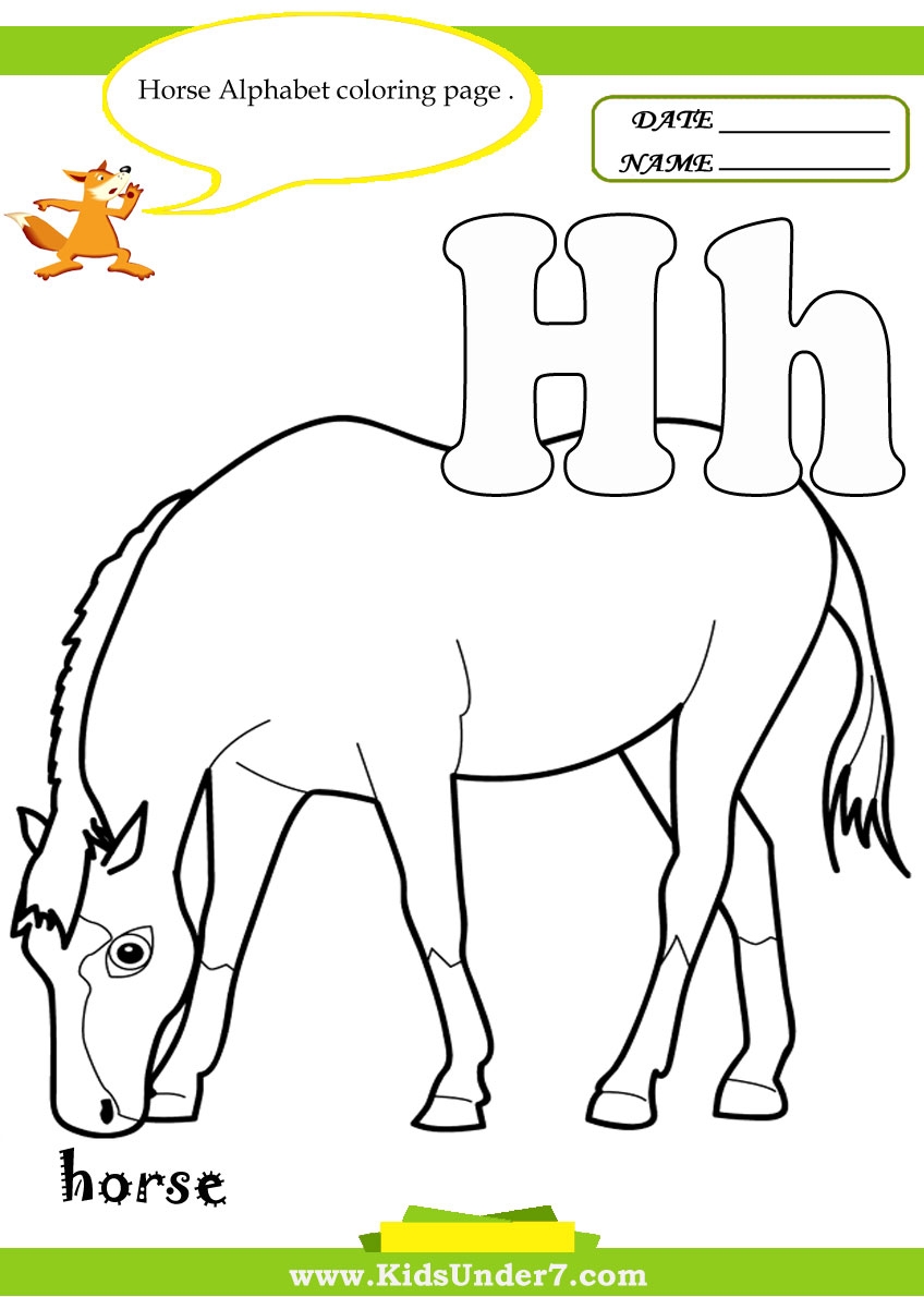 H Is For Horse Coloring Page
