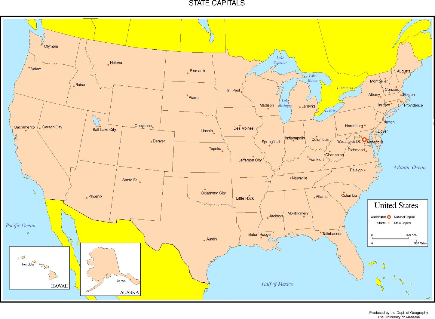 Printable Us States And Capitals Map