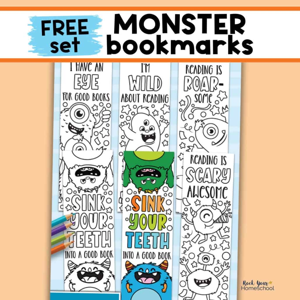 Monster Coloring Bookmarks Rock Your Homeschool