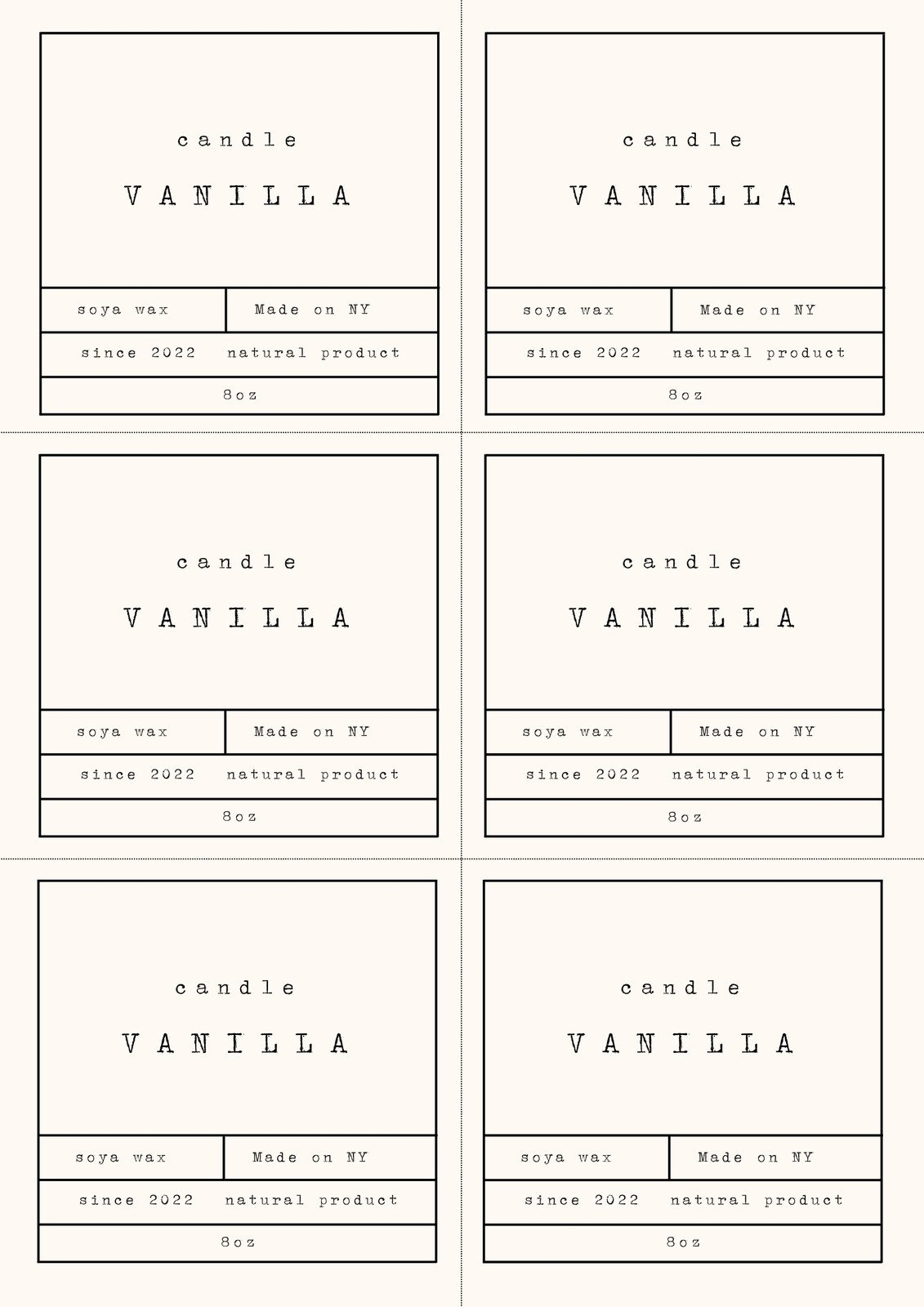 Free Printable Candle Labels
