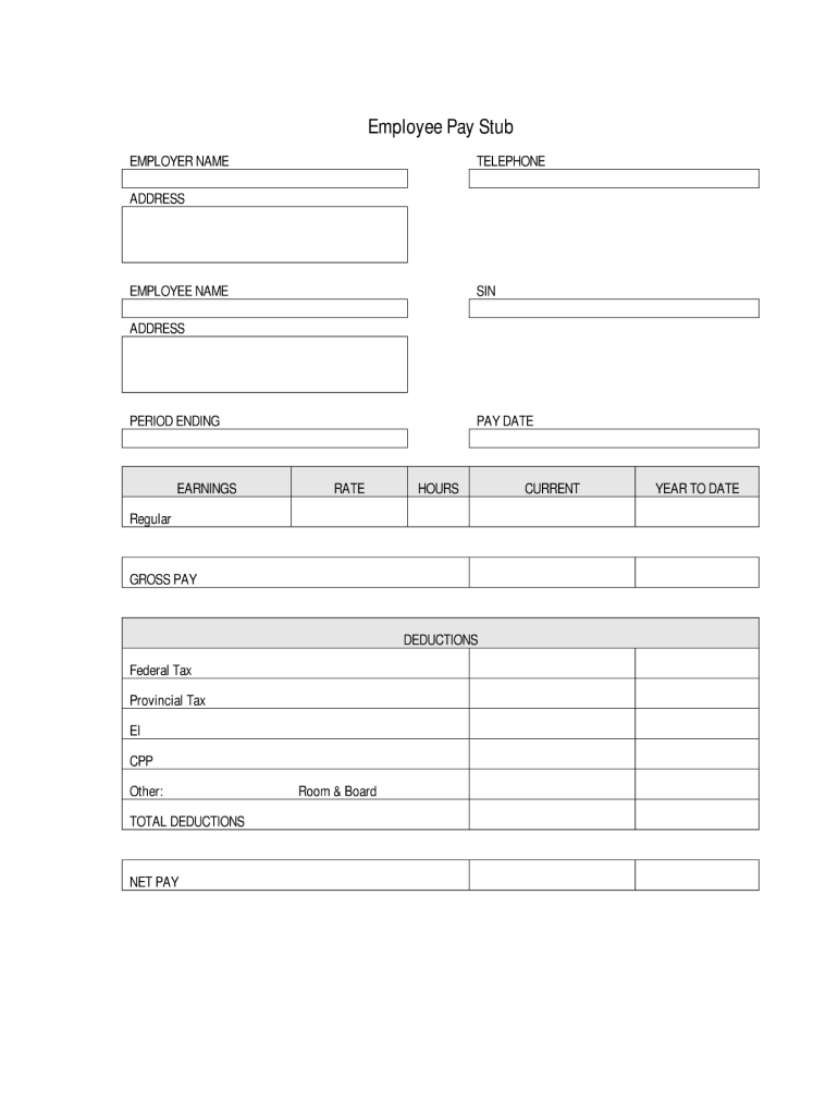 Free Printable Paycheck Stubs