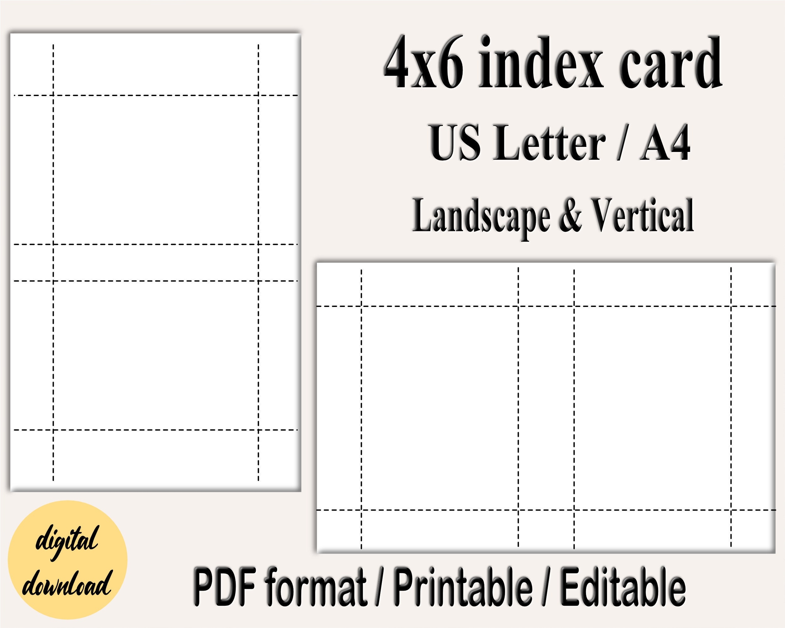 Blank 4X6 Index Card Template