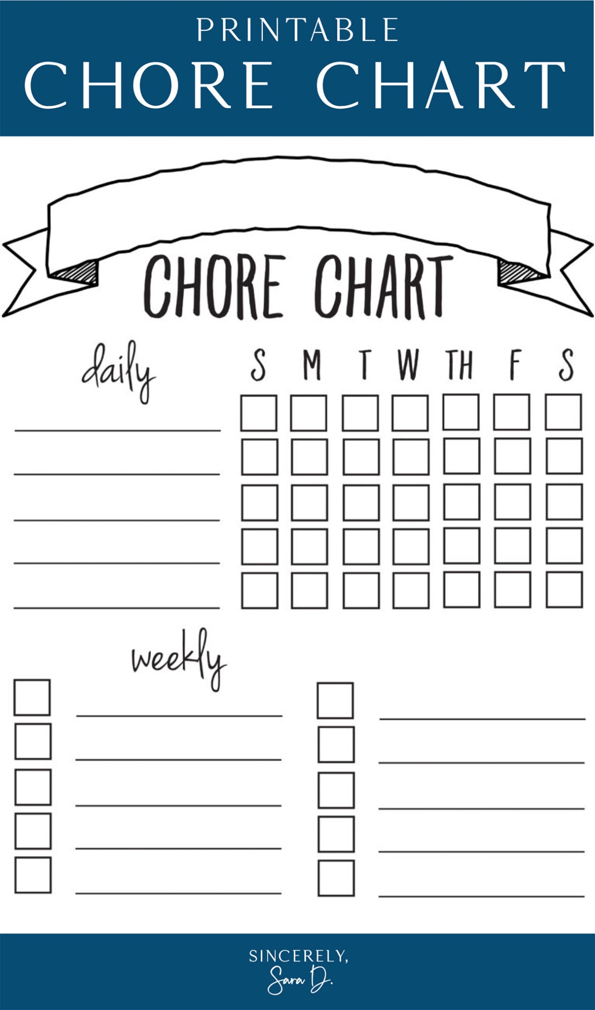 Free Editable Printable Chore Charts