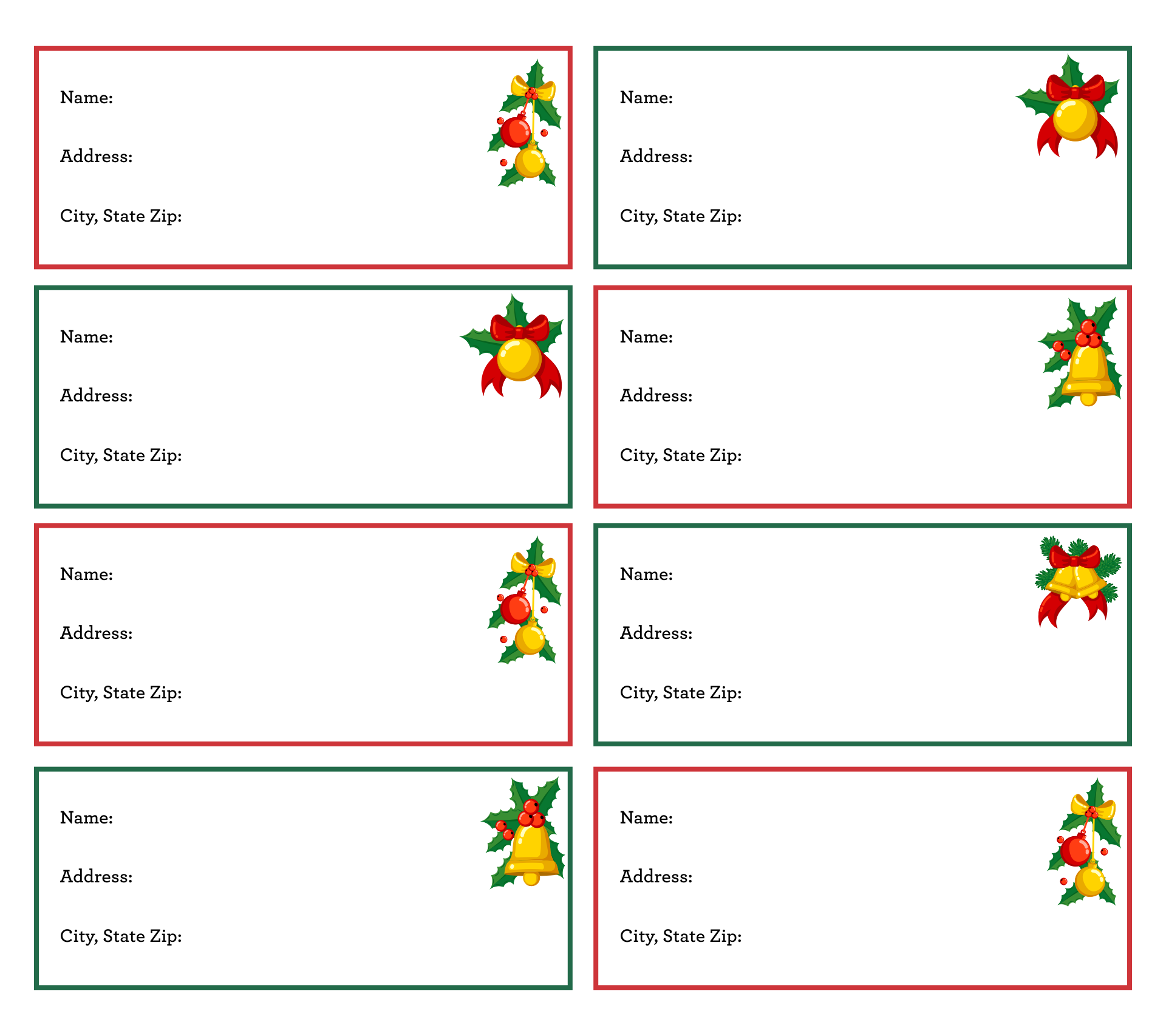 Printable Christmas Mailing Labels Printable Party Favors