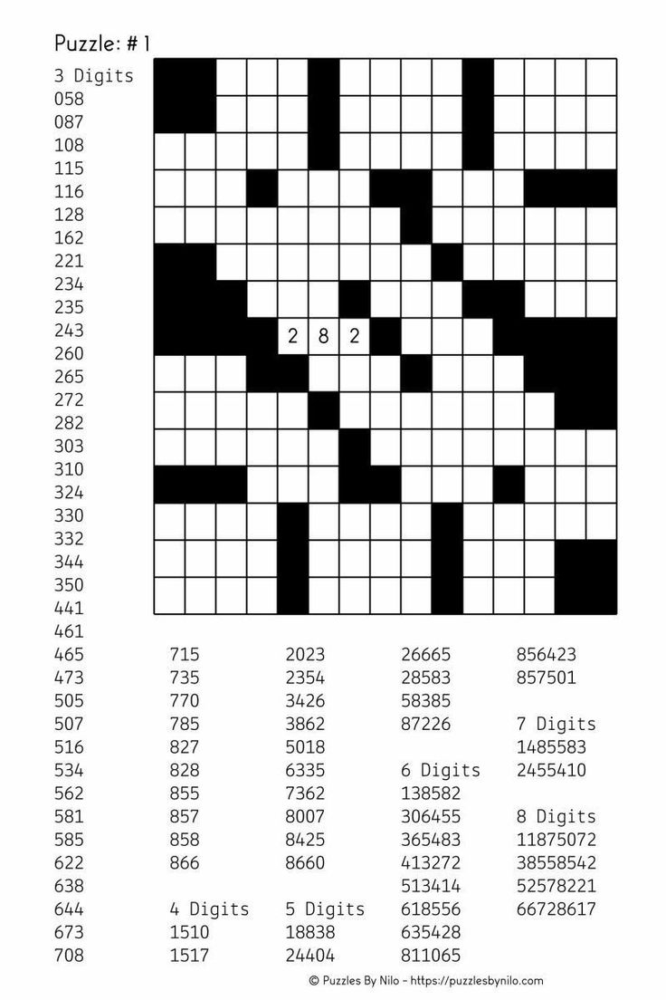 Printable Fill In Puzzle Free Downloadable Number Fill In Puzzle 001 Get Simple Template Design
