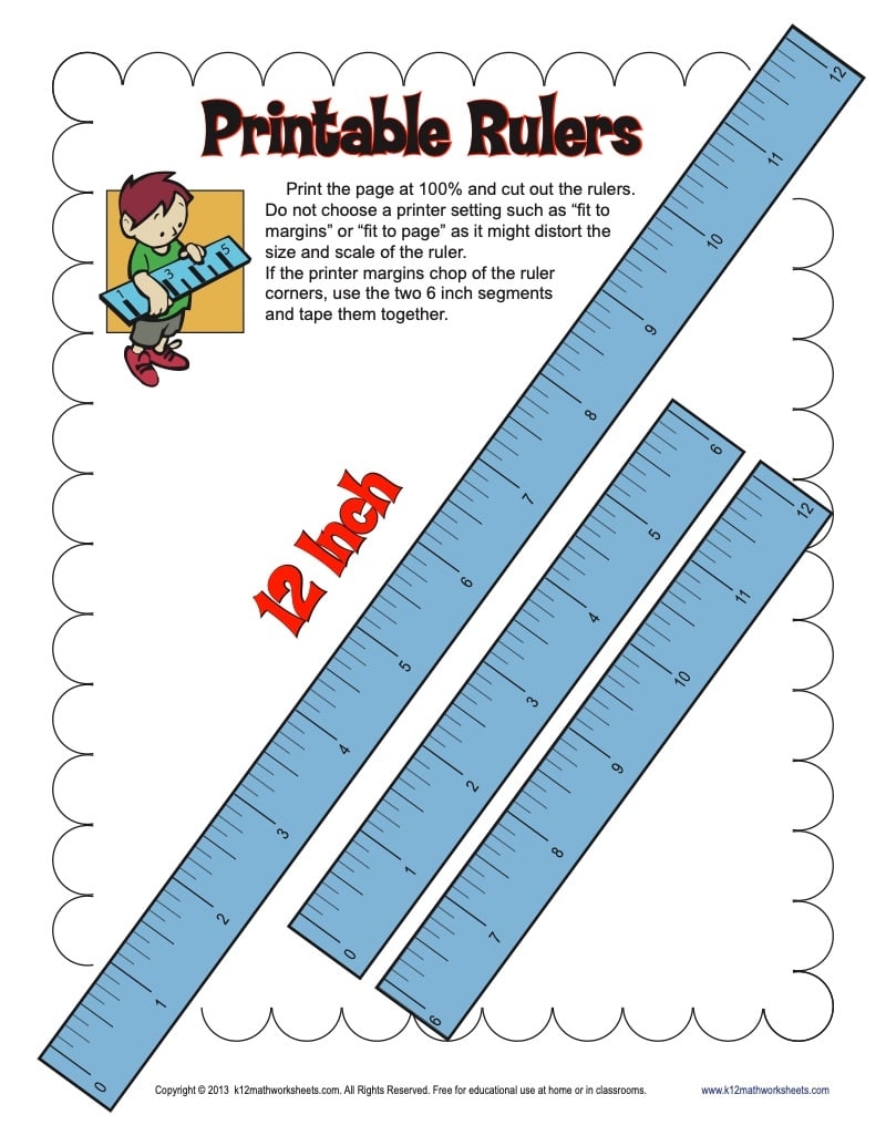 12 Inch Paper Ruler Printable