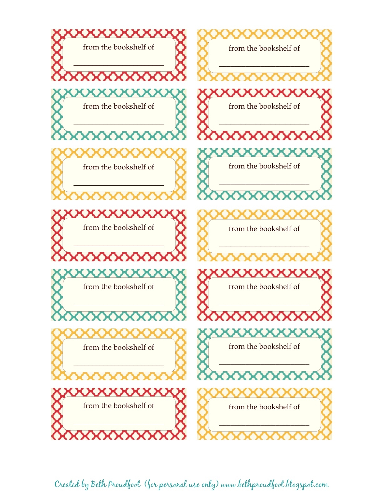 The Prudent Pantry Free Printable Book Labels