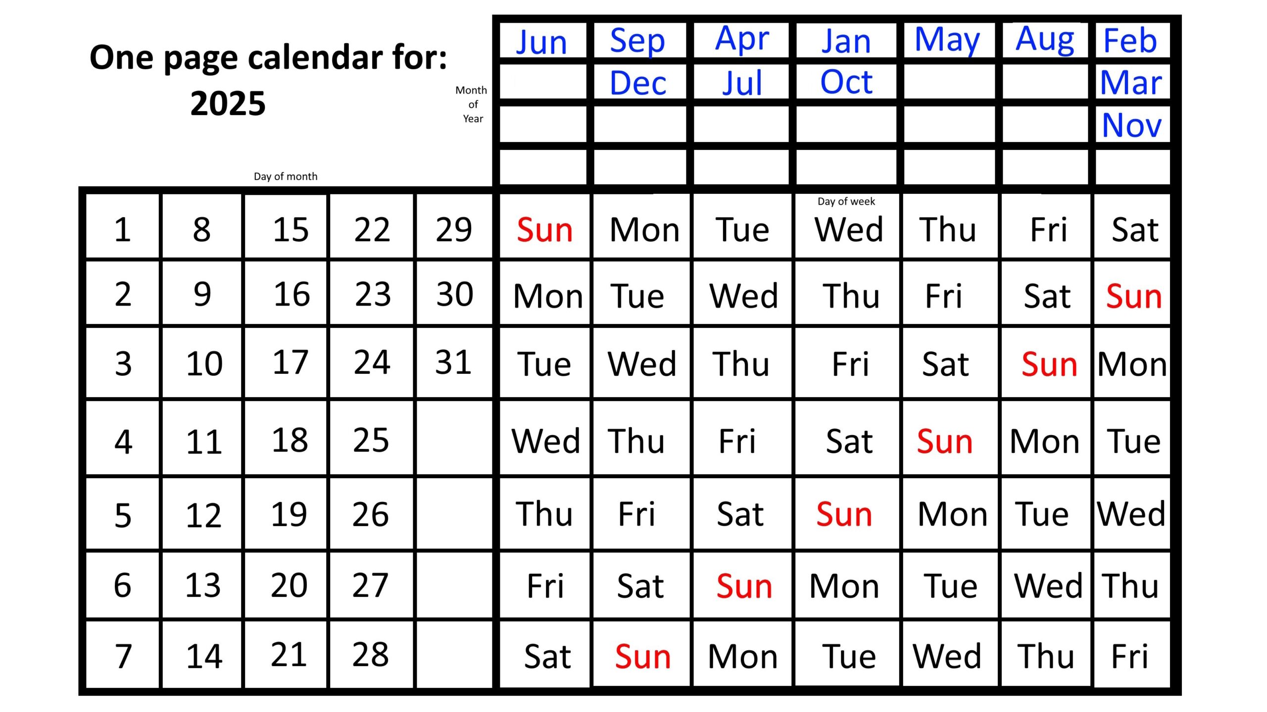 The Simple One page Calendar That Lasts All Year Big Think