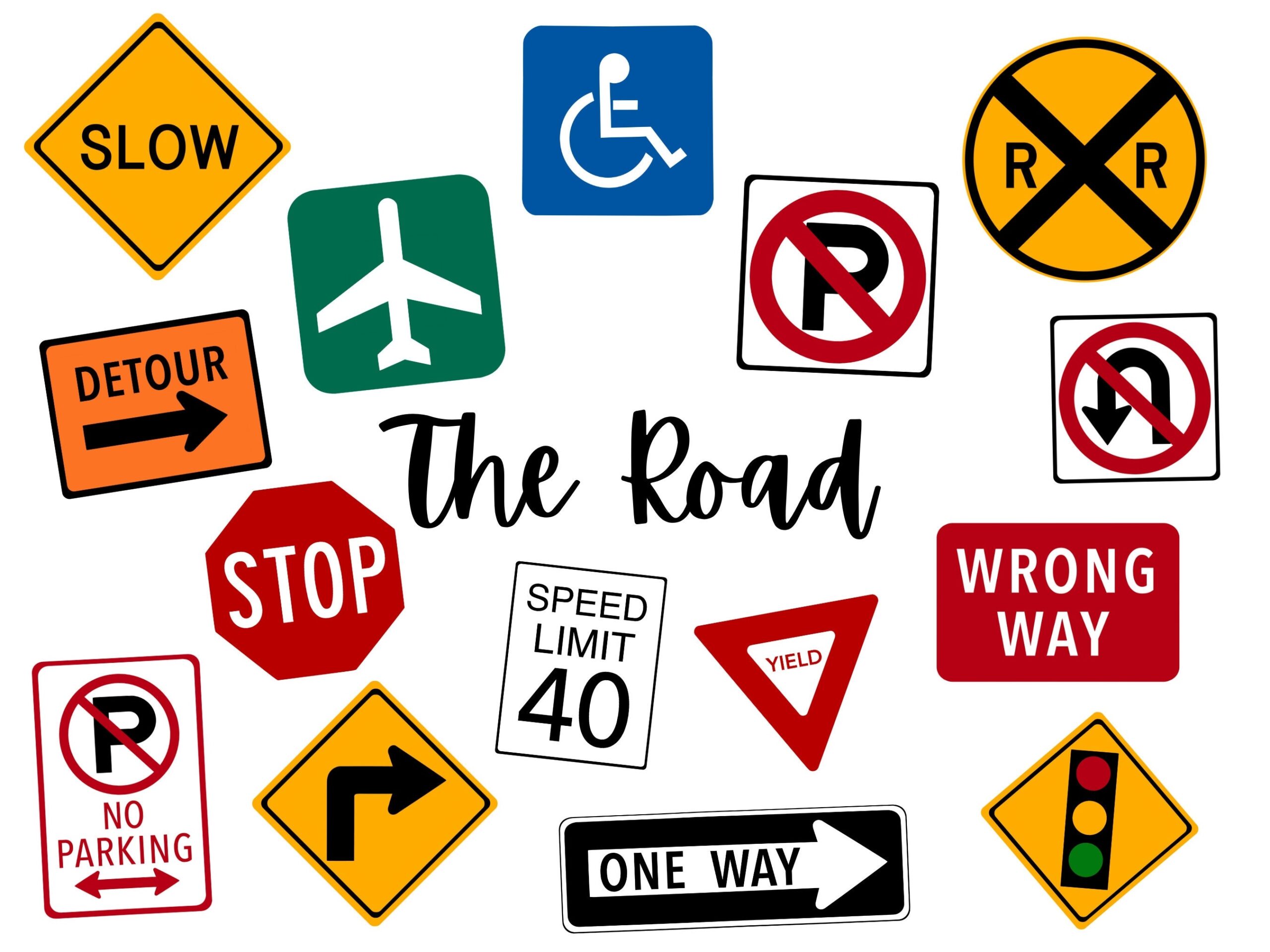 Traffic Signs Clipart Road Signs Pretend Play PNG Files Digital Download Instant Download Etsy Norway